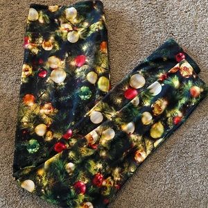 Christmas Tree Lights Ornament Holiday Leggings